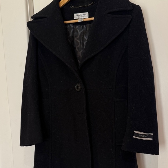 Preston & York Elegant Black Wood Pea Coat - Picture 4 of 7